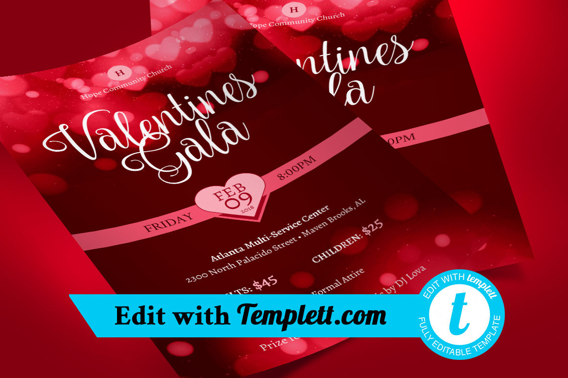 Valentines Gala Flyer Templett