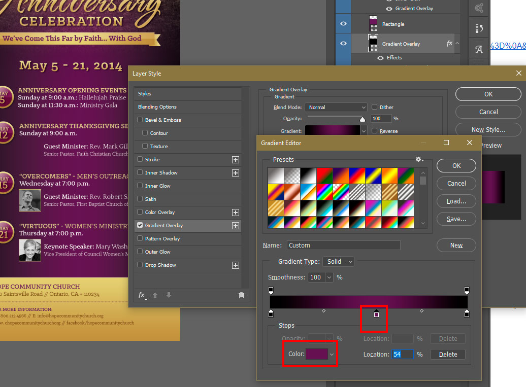 Gradient Layer Style - Gradient Editor Photoshop