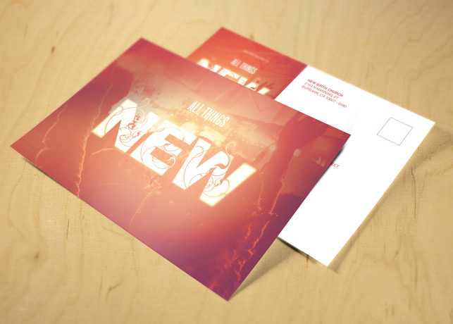 All Things New Church Postcard Template