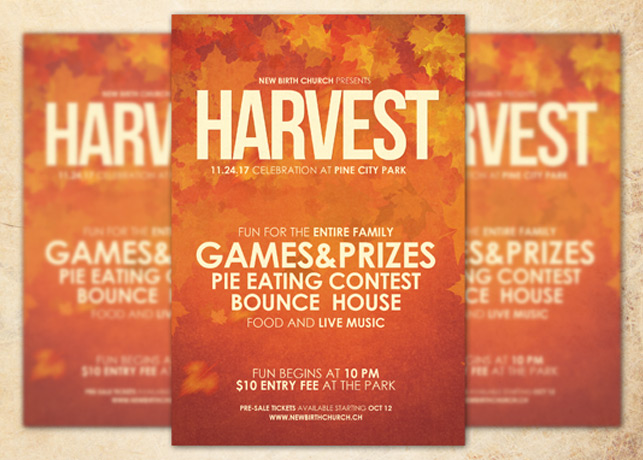 harvest celebration church flyer