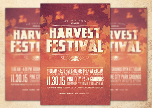 Harvest Festival Church Flyer Template