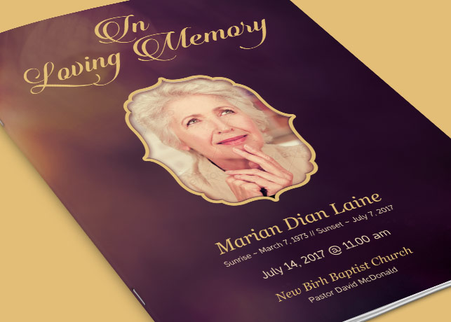 In Loving Memory Funeral Program Template