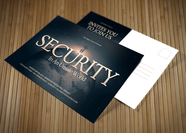 Security Church Postcard Template