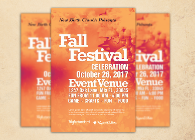Fall Festival Church Flyer Template