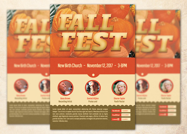 Fall Fest Church Flyer Template