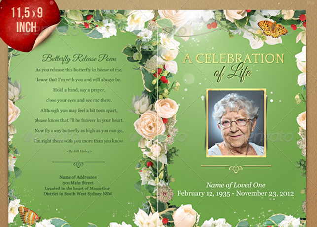 Funeral Program Booklet & Postcard Template