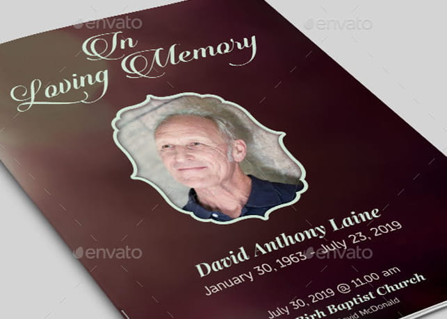 In Loving Memory Funeral Program Template Inspiks Market