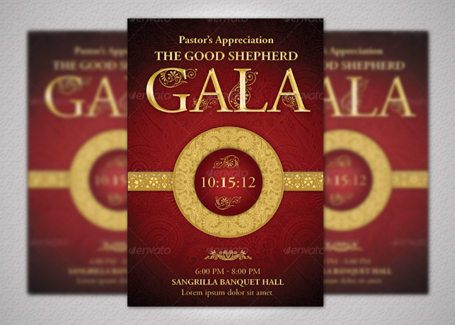 Pastor's Appreciation Gala Church Flyer & Ticket
