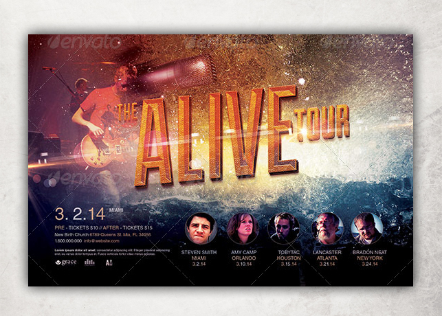 Alive Church Concert Flyer Template