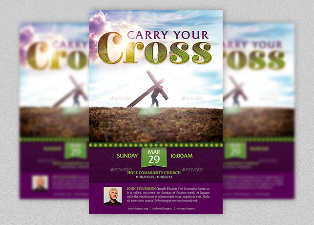 Carry Your Cross Flyer and Poster Template