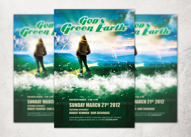 Godâ€™s Green Earth Church Flyer and CD Template