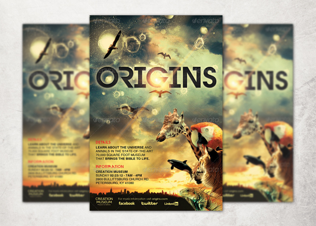 Origins Flyer, Ticket and CD Template