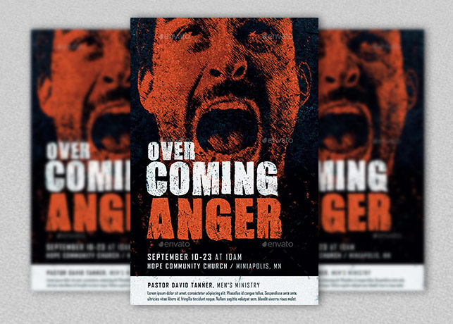 Overcoming Anger Church Flyer and Poster Template