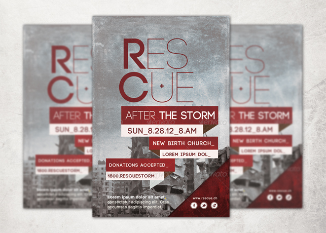 Rescue After The Storm Church Flyer Template