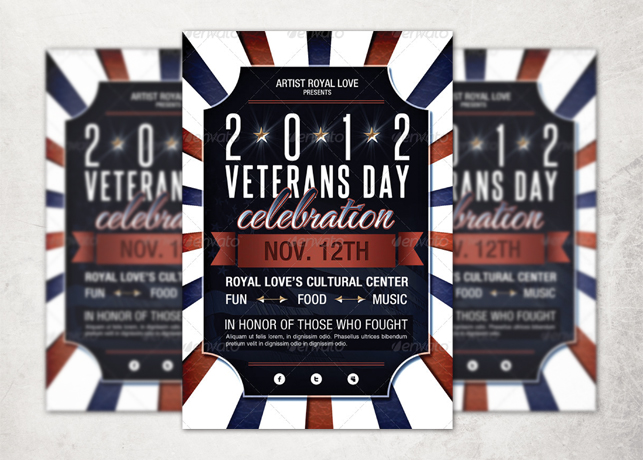 Veterans Day Celebration Flyer Template