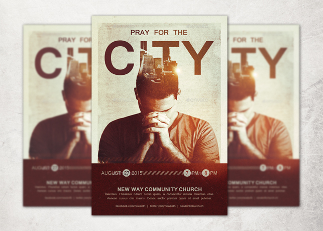 Pray for the City Church Flyer Template