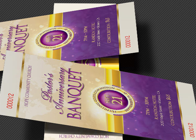 Clergy Anniversary Banquet Ticket Template