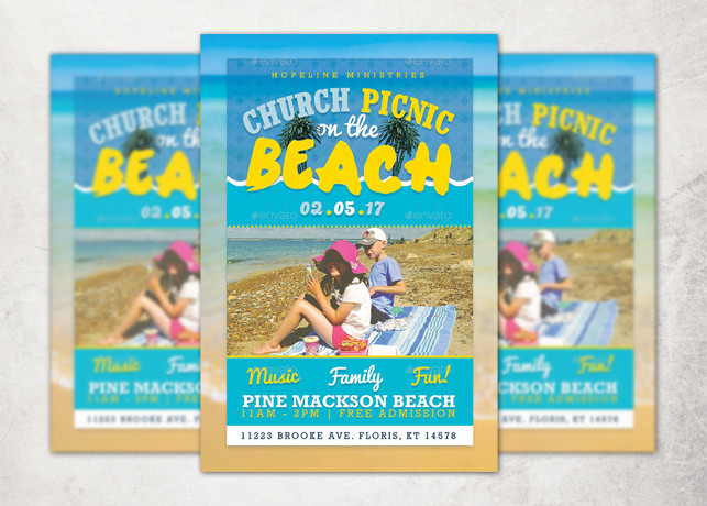 Church Picnic on the Beach Flyer
