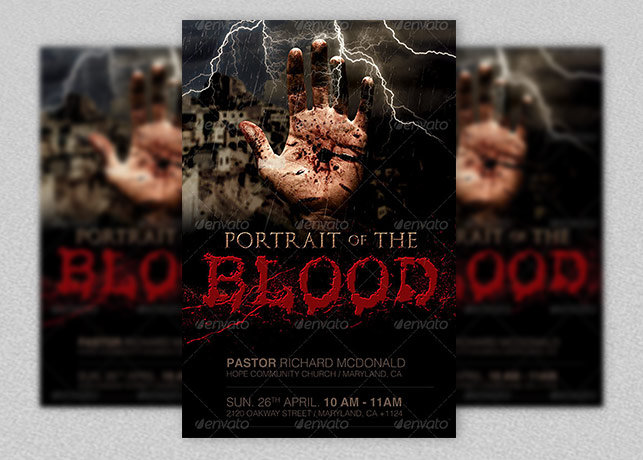 Portrait of The Blood Church Flyer Template