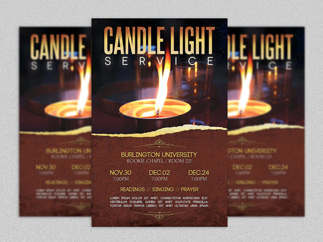 Candle Light Service Flyer Template