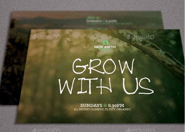Grow With Us Church Flyer Template