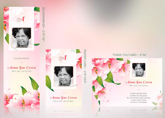 Petals Funeral Stationery Template Set