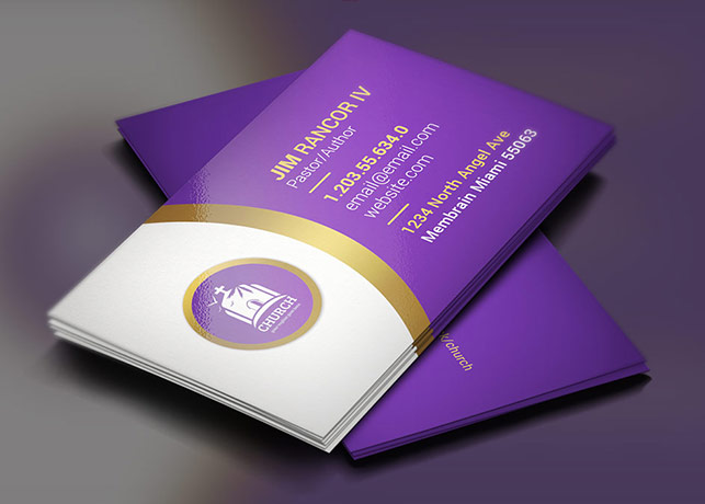 Lavender Church Business Card Template
