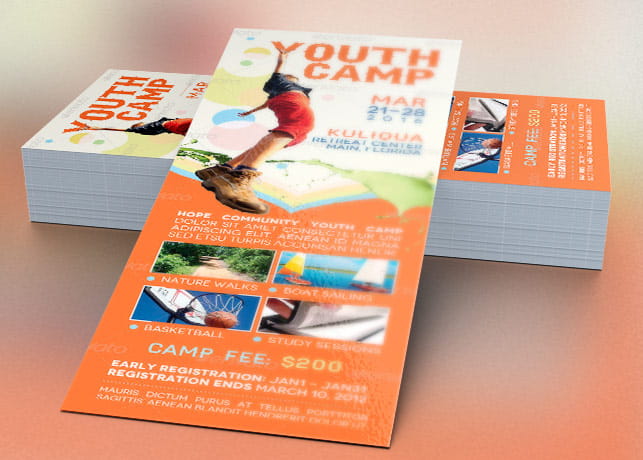 Youth Camp Mini Flyer Template