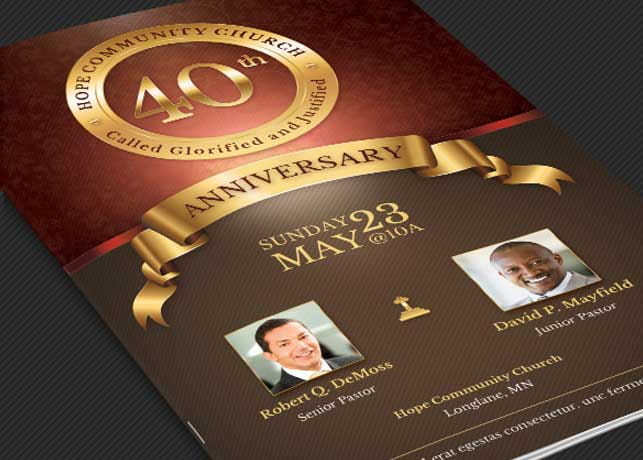 Church Anniversary Program Template