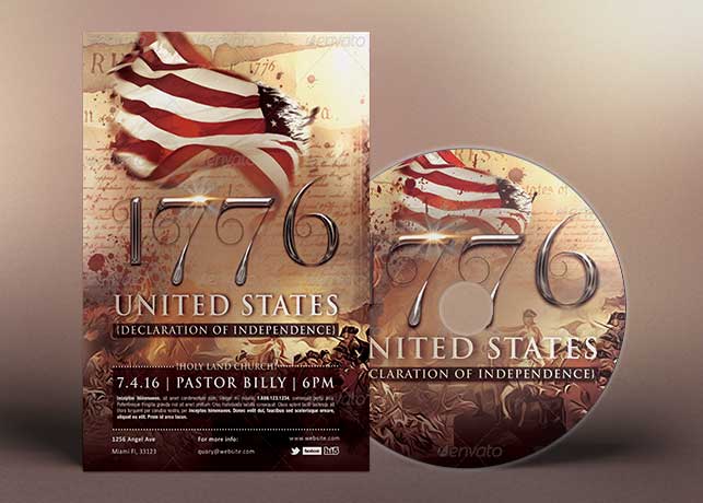 1776 Independence Day Flyer CD Template