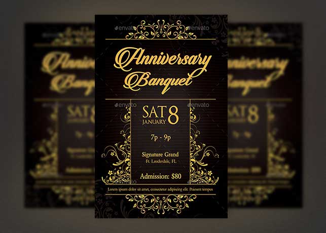 Golden Anniversary Banquet Flyer Template