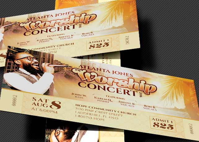 Church Worship Concert Ticket Template