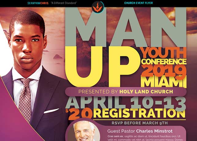 Man Up Church Conference Flyer Template