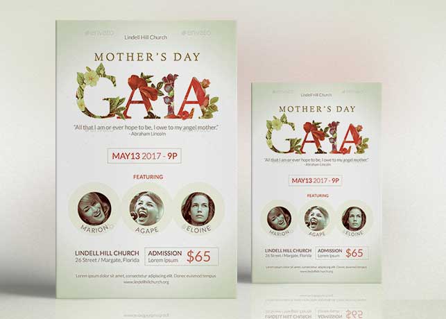 Mothers Day Gala Flyer Poster Template