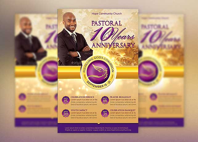 Clergy Anniversary Flyer Poster Template
