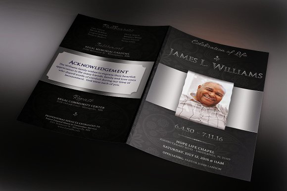 Black Dignity Funeral Brochure Template