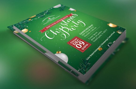 Green Christmas Party Invitation Template