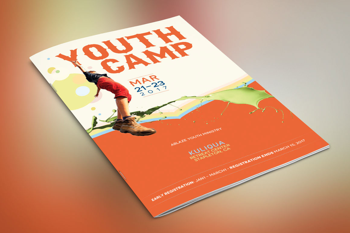 Youth Camp Bi-Fold Brochure Template