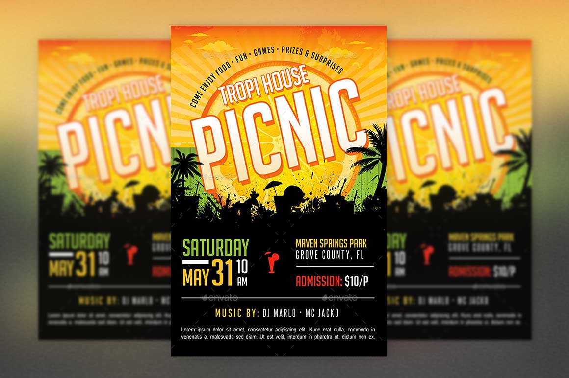Tropical Picnic Flyer Template