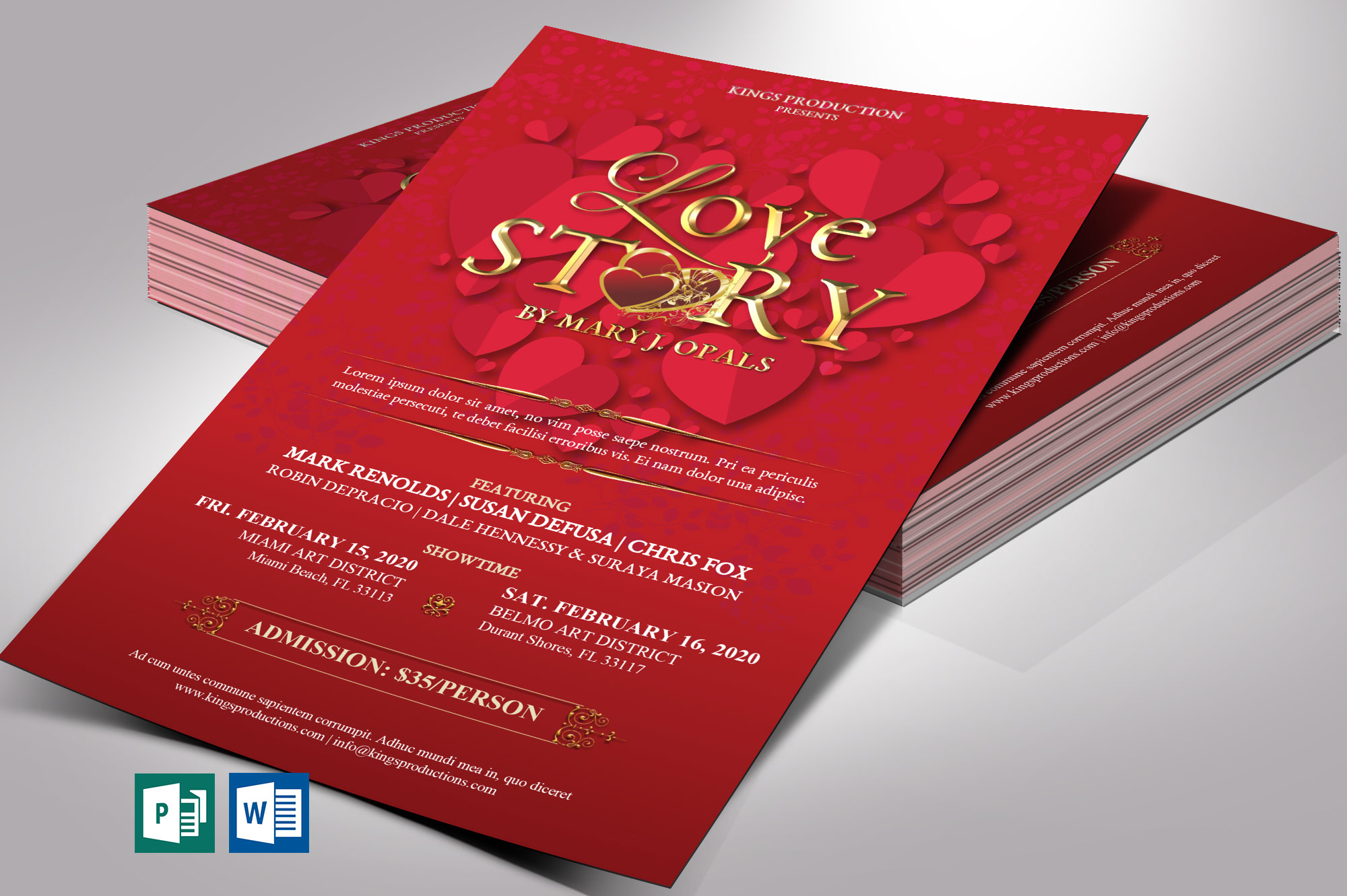 Valentines Love Story Flyer Word