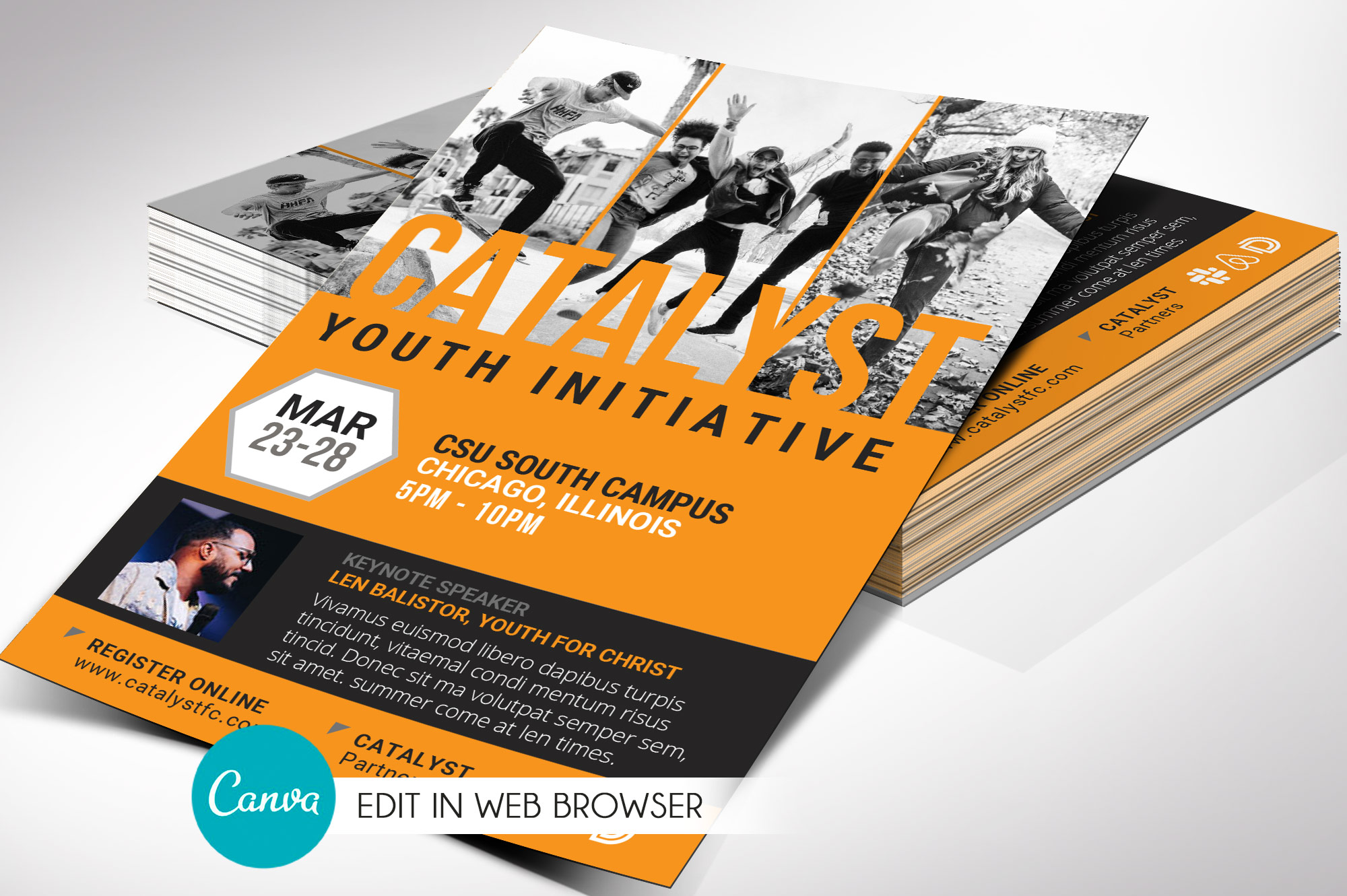 Catalyst Youth Flyer Canva Template