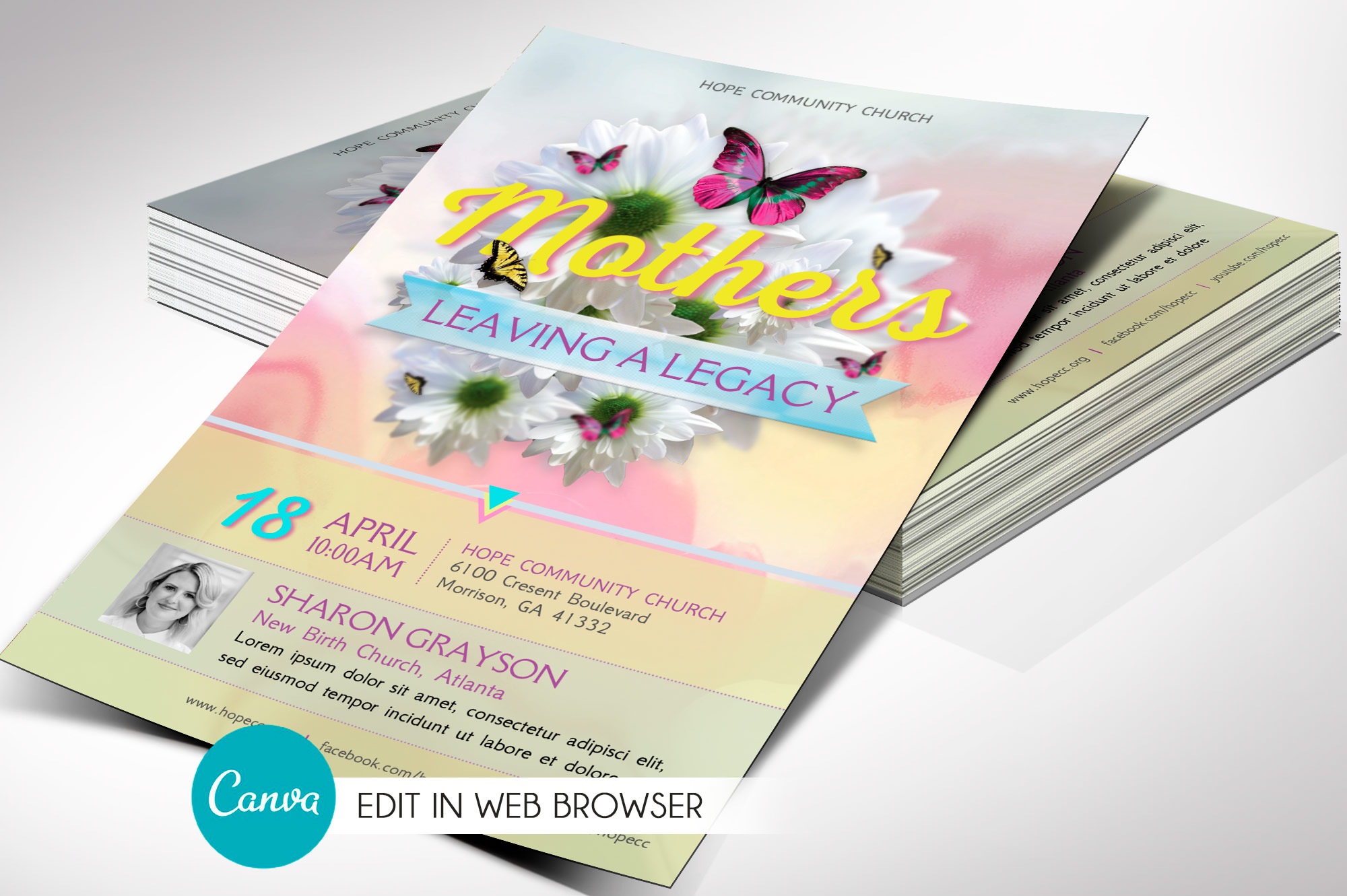 Mothers Legacy Flyer Canva Template