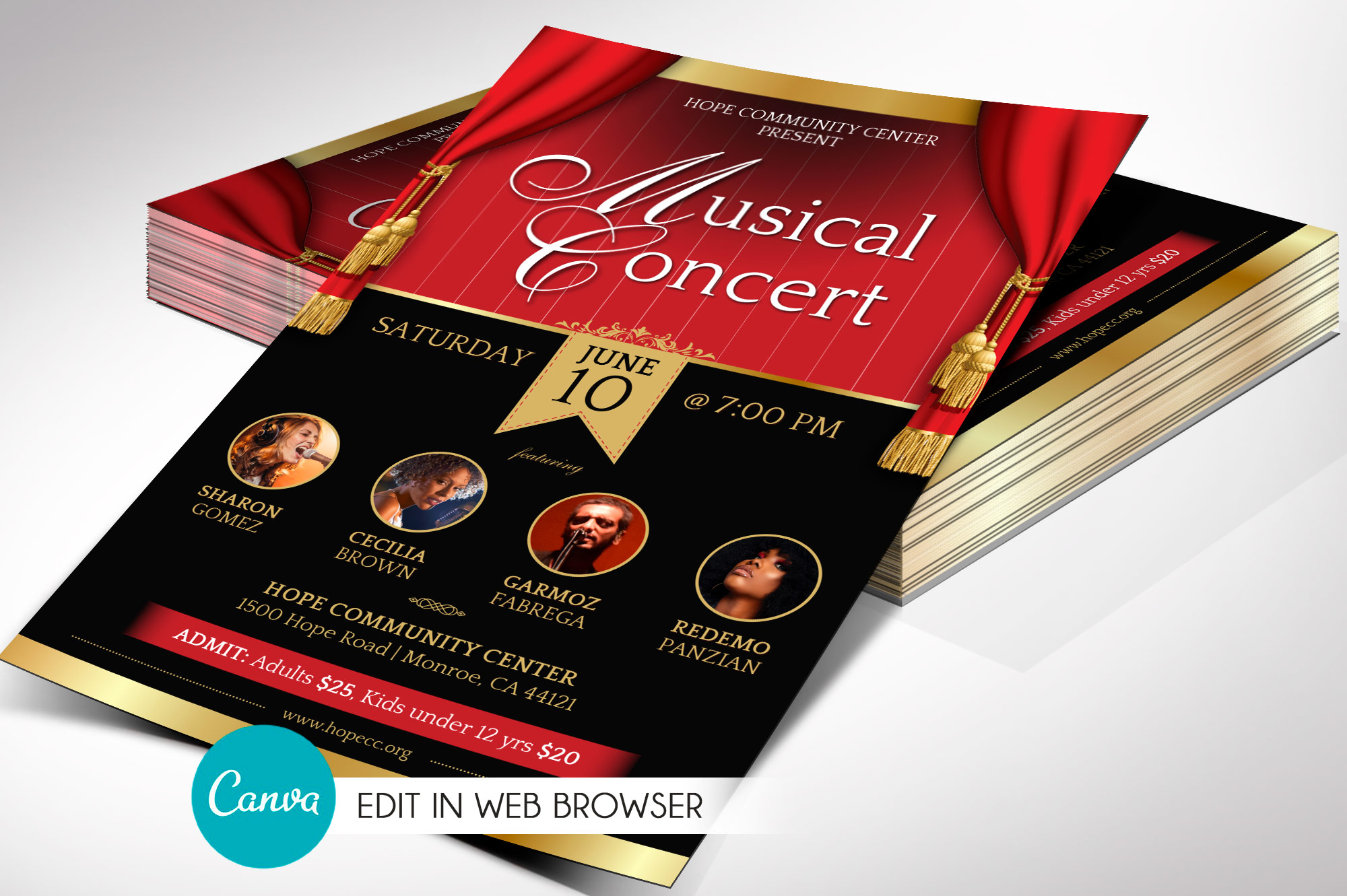 Musical Event Flyer Canva Template