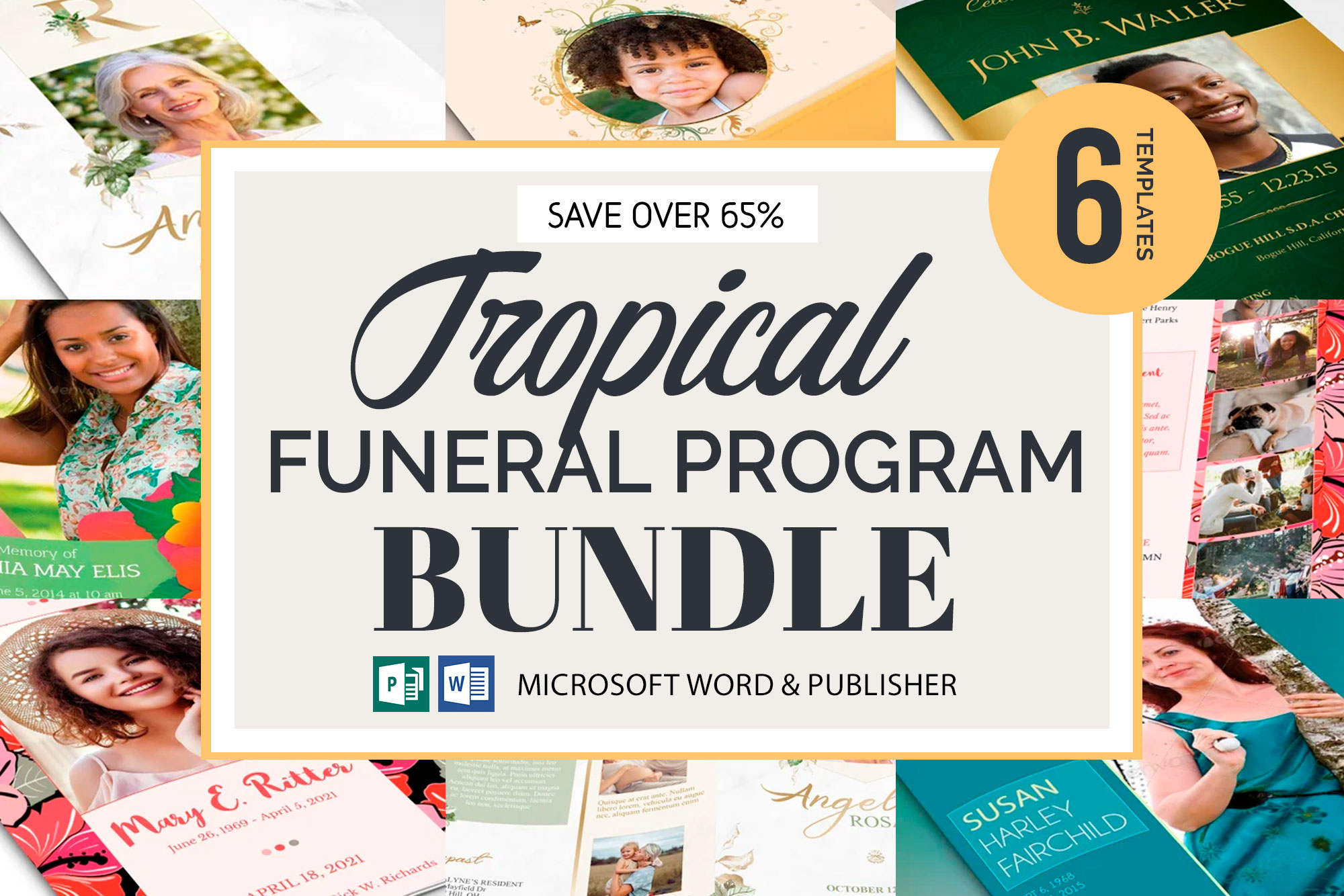 Tropical Funeral Program Bundle
