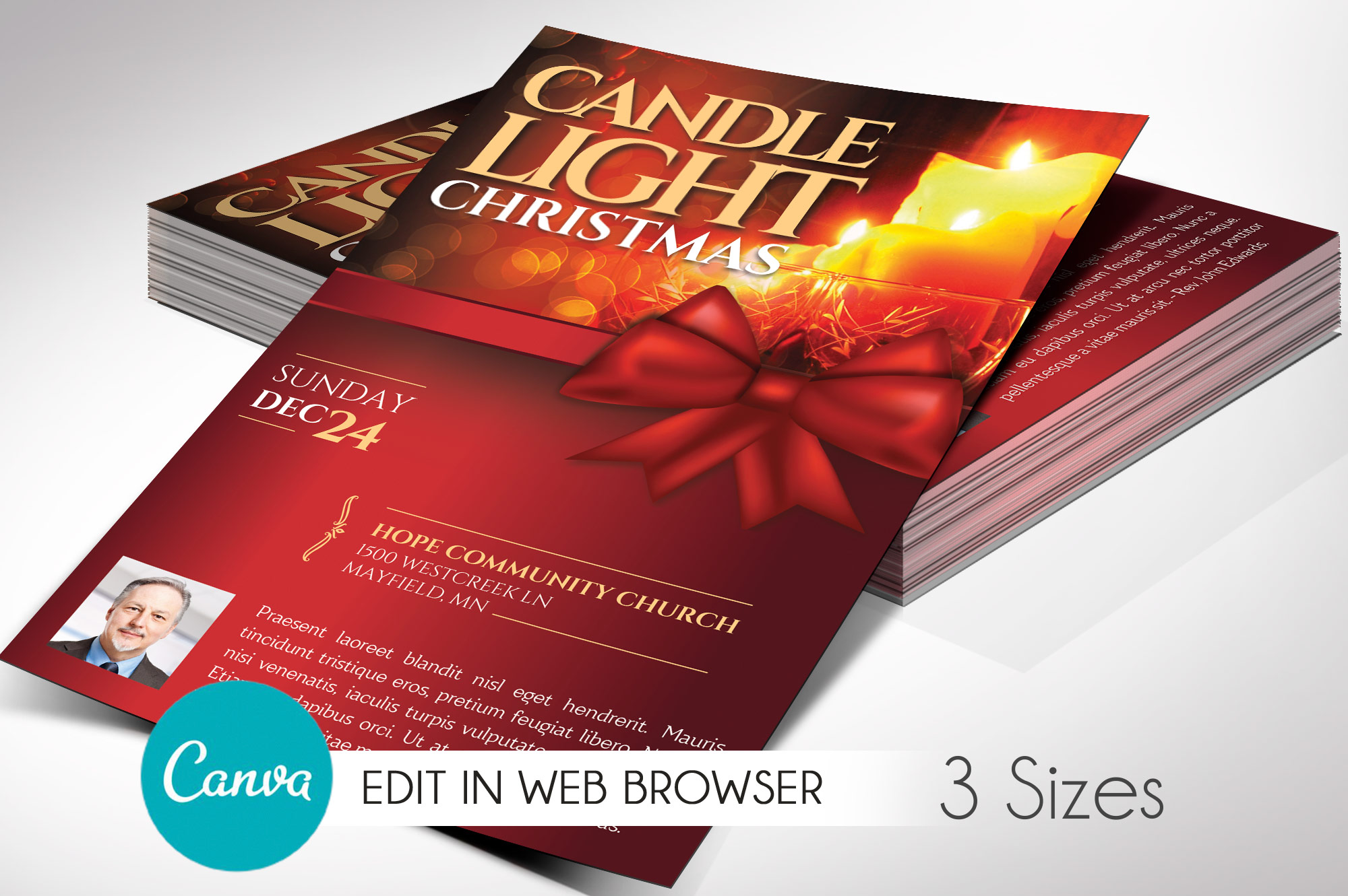 Candlelight Christmas Flyer Canva Template