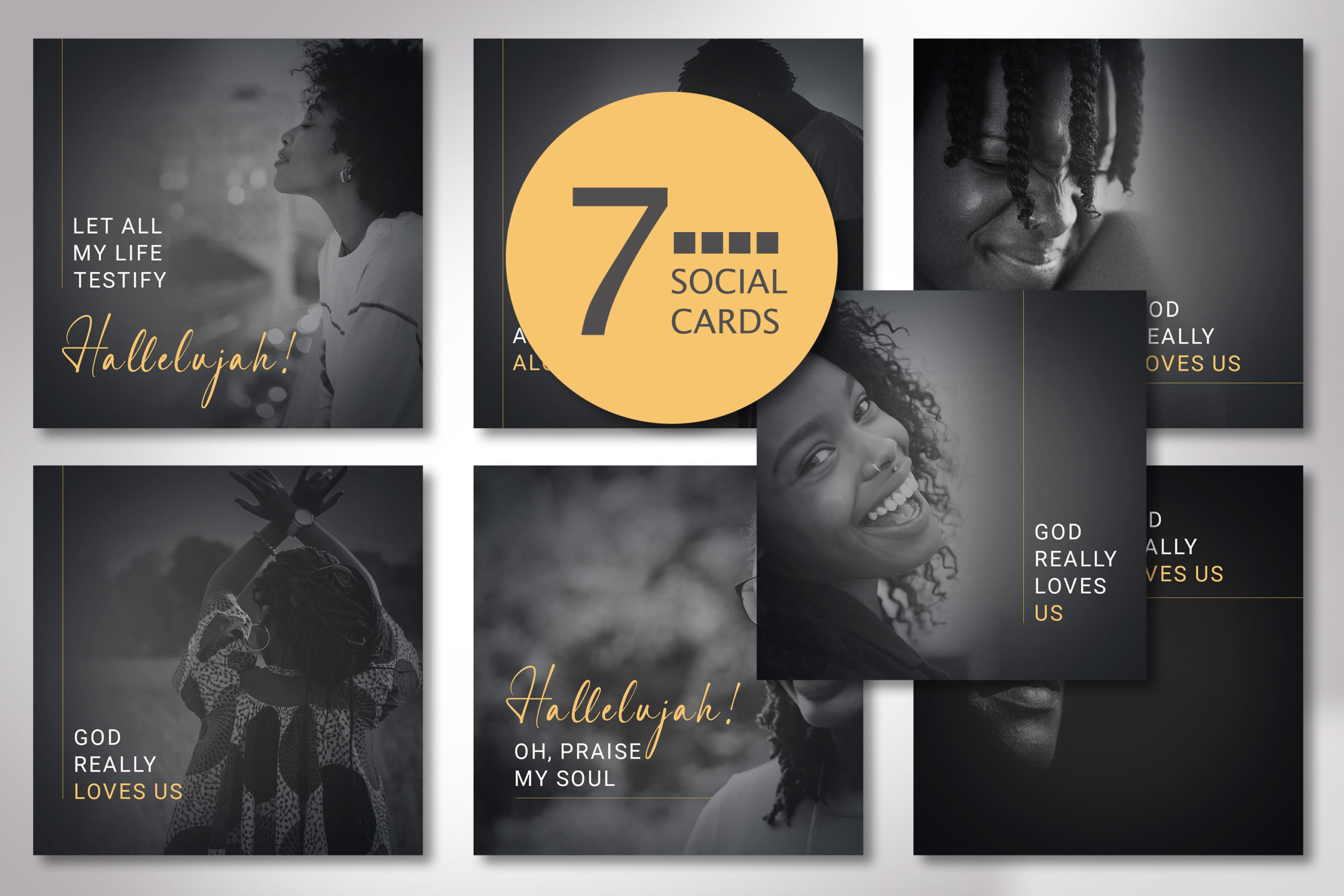 Social Media Card set for the lyrics from God Really Loves Us by Dante Bowe and David Crowder