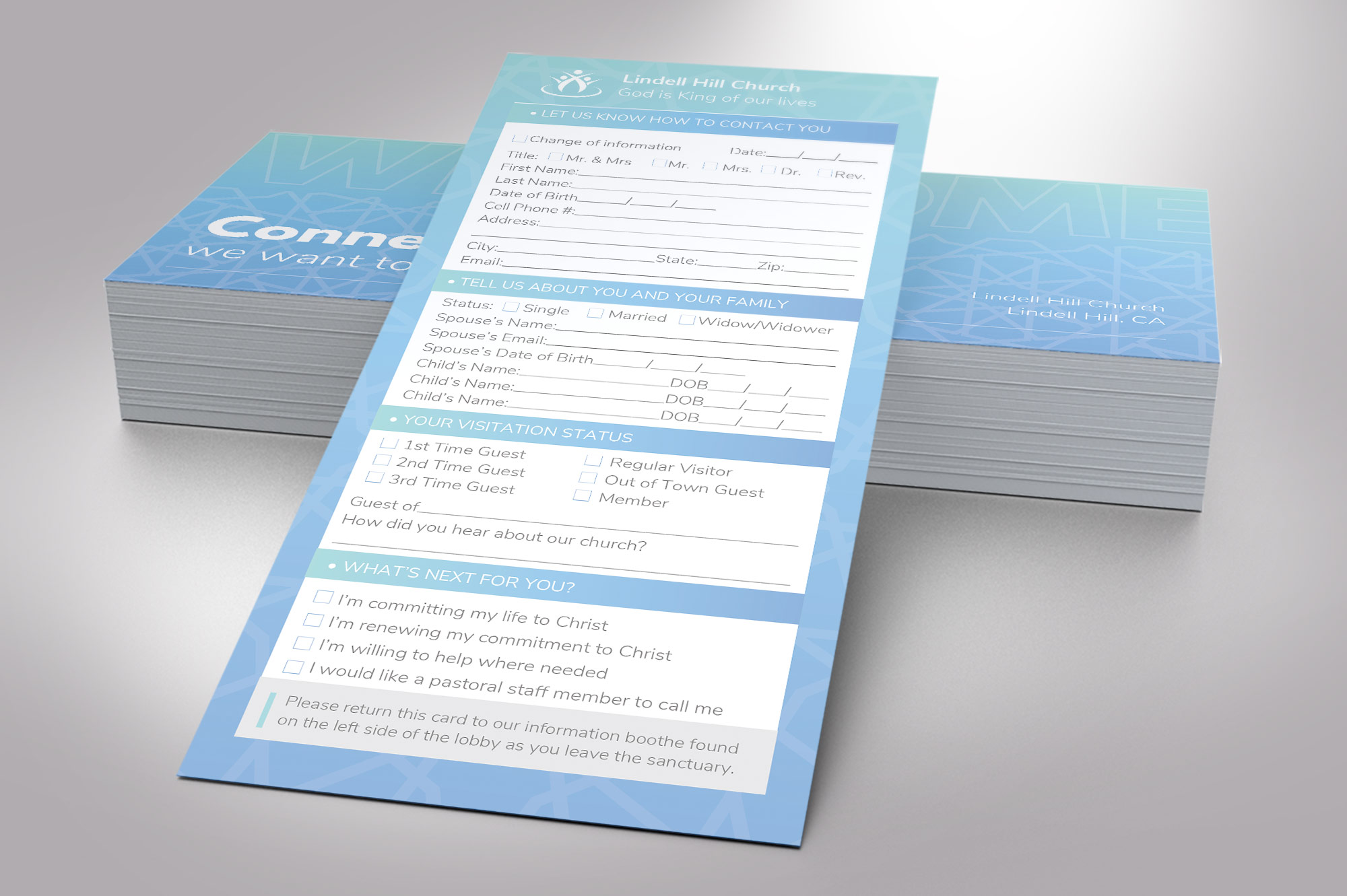 Crystal Blue Connect Card Template