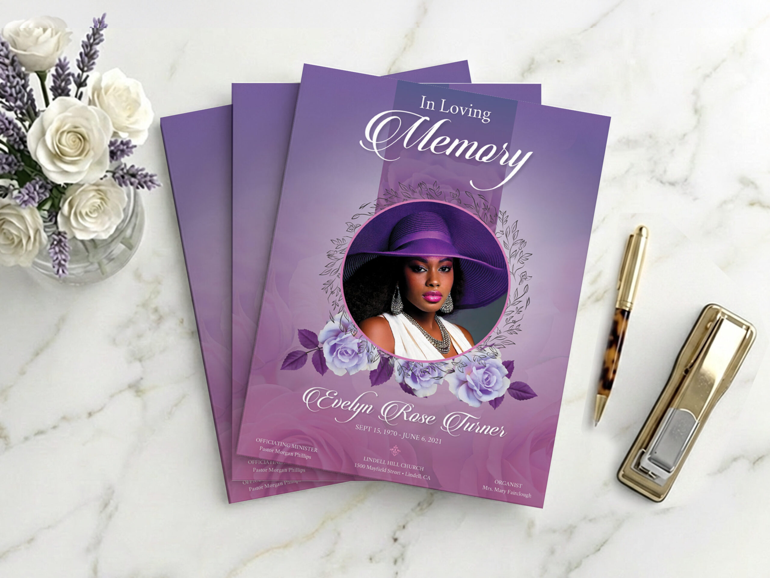 strapless open back dress Worship Funeral Booklet Template main image 1